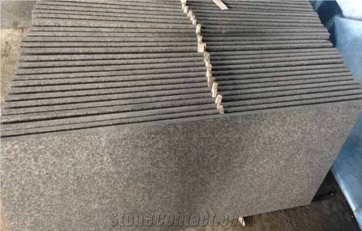 China Fuding G684 Black Granite Slabs Wall Tiles Flamed Honed