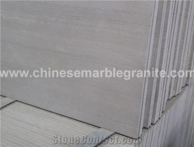 China Guizhou Teakwood White Wood Grain Vein Marble Slabs