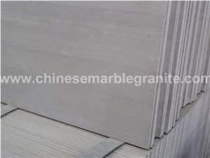 China Guizhou Teakwood White Wood Grain Vein Marble Slabs