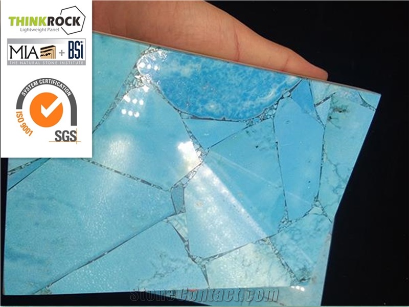 China Natural Ultra-Thin Turquoise Gem Artificial Quartz