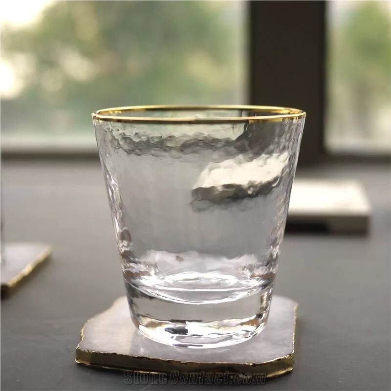 China Semiprecious Stone Crystal White Cup Mat