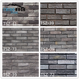 Faux Stone Face Pavers, Black Brick Wall Panels,Clay Brick