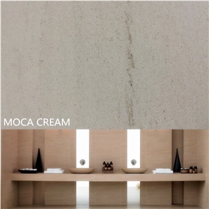 Moca Cream Limestone Tile for Wall Cladding Limestone Floor Covering
