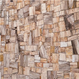 Petrified Wood Polished Natural Agate Stone Slab, Gemstone Tiles