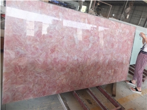 Pink Crystal Slabs/Semi-Precious Stone Slabs/Gemstone Tiles/Gem Stone