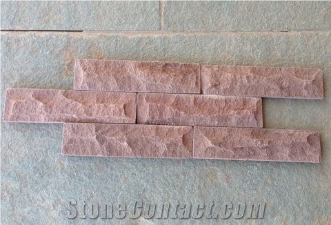Pink Faux Stone Wall