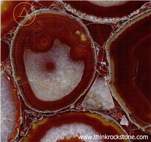 Polished Red Semiprecious Stone Slabs & Tiles