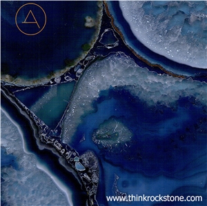Popular Blue Agate Backlit Gemstone Slabs & Tiles, Semiprecious Stone Slabs