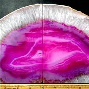 Rose Pink Agate Unique Large Center Geode Bookends