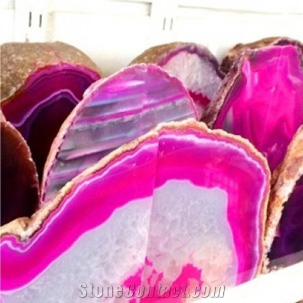 Striking Depth Natural Wrap Solid Purple Agate Stone Bookends