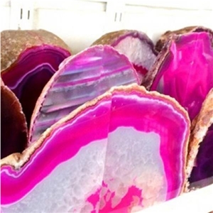 Striking Depth Natural Wrap Solid Purple Agate Stone Bookends
