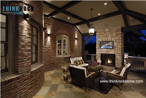 Weathered Faux Brick Wall Cladding, with Split Rock Surface Bricks