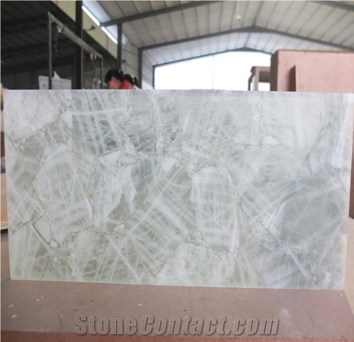 White Crystal Slabs/Semi-Precious Stone Tiles/Gemstone Slabs