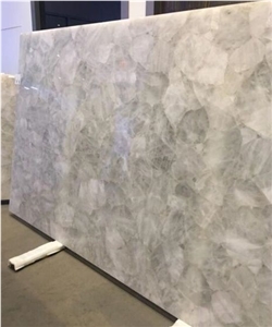 White Crystal Slabs/Semi-Precious Stone Tiles/Gemstone Slabs