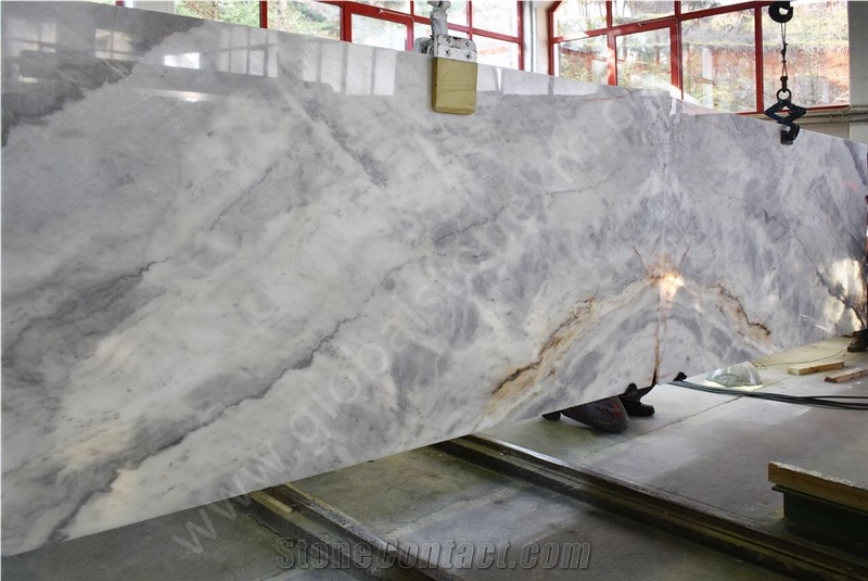 Everest White Marble Slabs for Elegant Hotel Interior Decorations