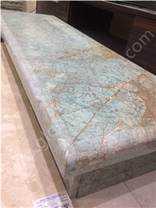 Exquisite Iran Blue Riff Green Marble Interior Table Top