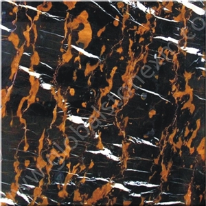 Gold Venied Royal Portoro Black Marble Slabs Tiles for Bathroom Vanities