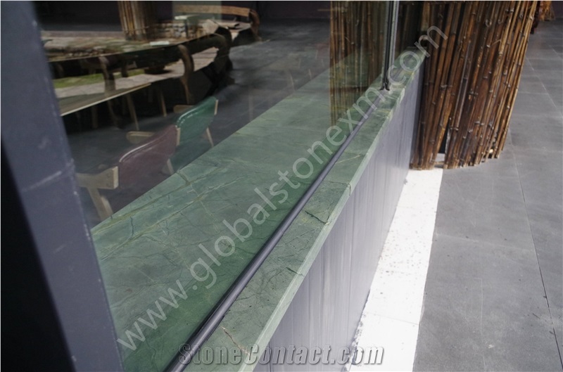 Green Marble Tiles and Slabs, Peacock Green Marble for Window Sill