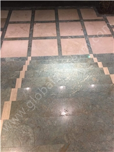 Residential Commercial Projects Iran Blue Riff Marble Tile Stair Tread