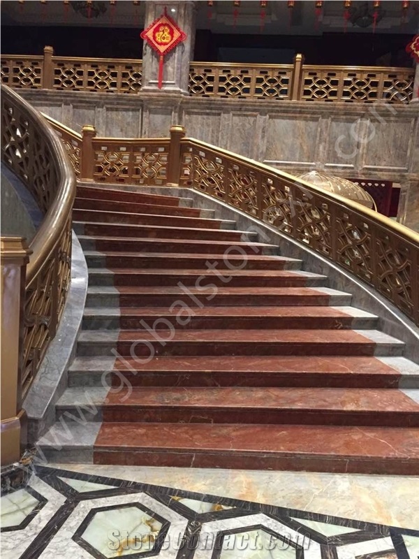Violet Gold Purple Luxury Marble Interior Stair Tread From