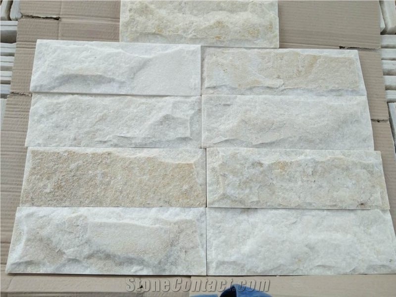 Natural White Quartzite Stone,Veneer Stone Stacked Stone Wall Cladding