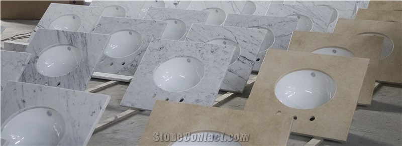 Custom Vanity Tops Bianco Carrara White Marble Bathroom Vanity Tops