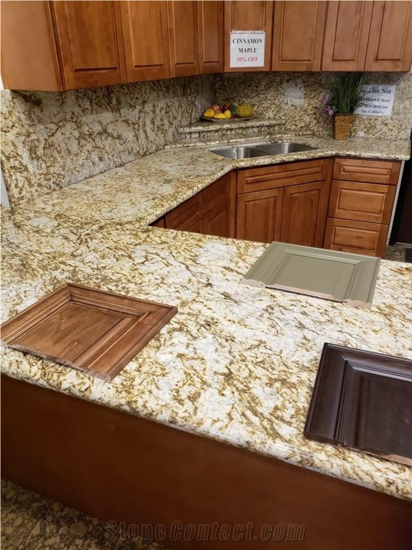 Golden Persa Crystal Gold Everest Granite Slabs For Kitchen Countertop From China 7913