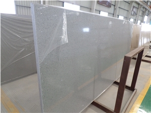Crystal Grey Color Quartz Stone Slabs with Lowest Price