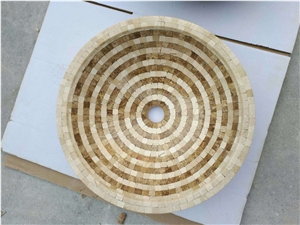 Beige and Yellow Marble Sinks,Bathroom Basins,Wash Bowls