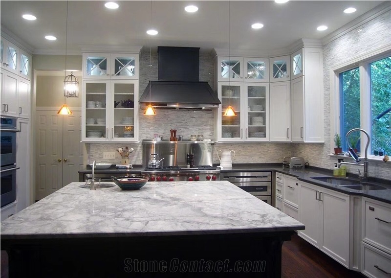 Bianco Calacatta Grey Marble Kitchen Countertops,Worktops,Desktops