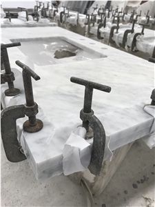 Bianco Carrara White Kitchen Countertops