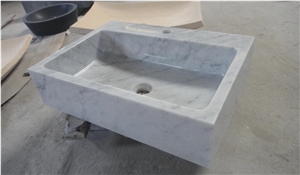 Bianco Carrara White Round and Square Basins,Bathroom Vessel Sinks