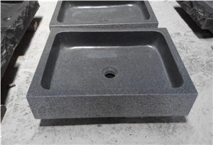 China G654 Black Grey Granite Bathroom Sinks and Basins,Square Sinks