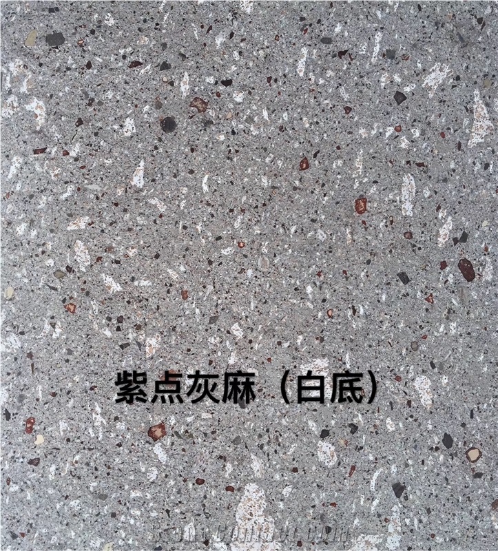 China Grey Porphyry Purple Point Gray Hemp Granite Slabs,Floor Tiles