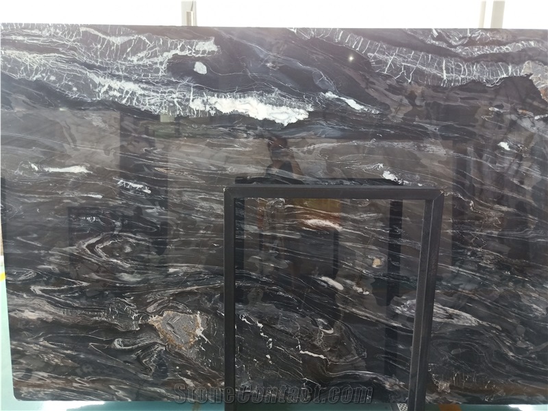 Fantasy Black Polished Marble Slabs,Wall Floor Tiles,Cut-To-Size Tiles