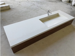 Galaxy White Quartz Square Bathroom Countertops,Vanity Tops