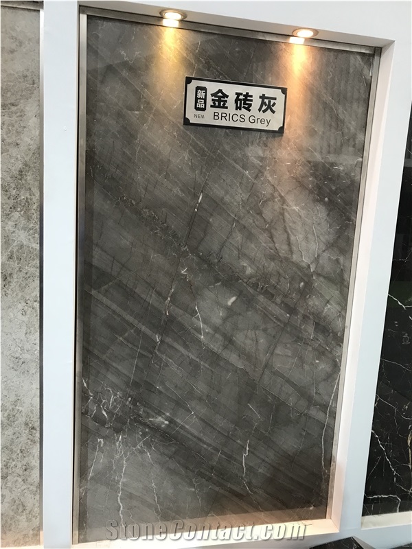 Gold Bricks Grey Marble Slabs,Polished Wall Floor Tiles,Cut-To-Size