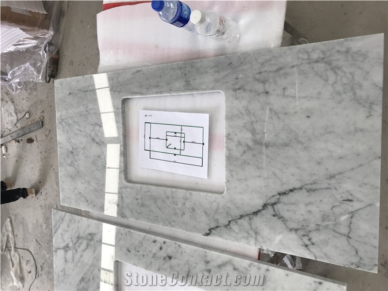 Italian Bianco Carrara White Bathroom Vanity Work Counter Tops