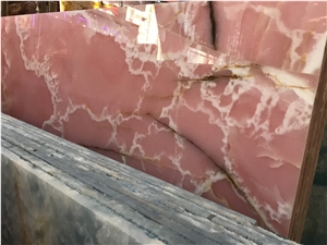 Palace Pink Yellow Veining Onyx Slabs,Wall Background Polished Tiles