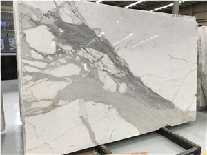 Snowflake White Biaco Carrara Marble Slabs for Table Tops,Wall Floor Tiles