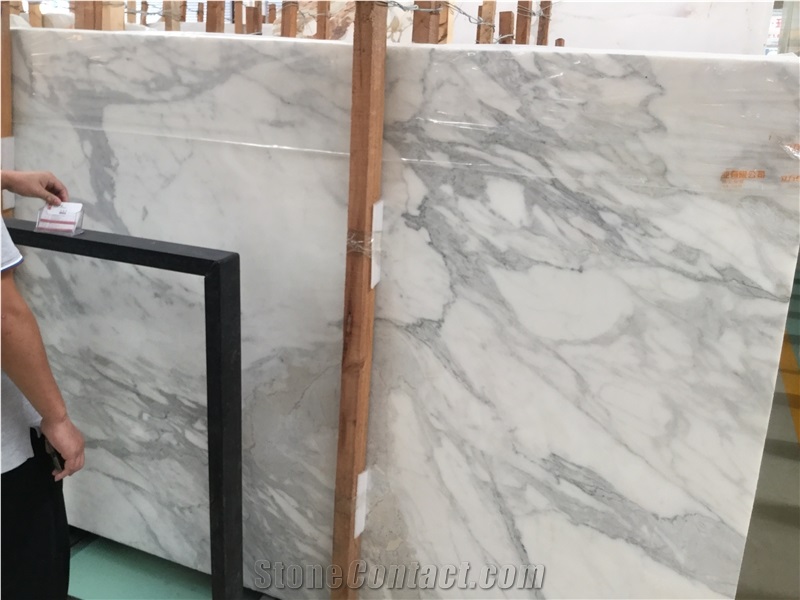 Snowflake White Biaco Carrara Marble Slabs for Table Tops,Wall Floor Tiles