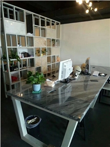 Space Grey Cloud Gray Marble Tabletops,Work Polished Tops,Square Table