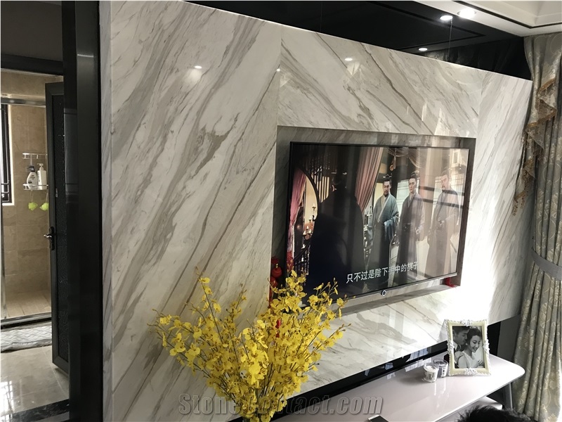 Volakas White Marble Slabs,Wall Tv Background Tiles,Floor Covering