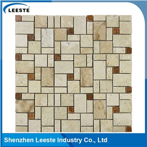 Beige/Cream Travertine Honed French Pattern/Versailles Mosaic Tiles