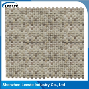 Beige Travertine Honed 3d Arched Shape Mosaic Tiles