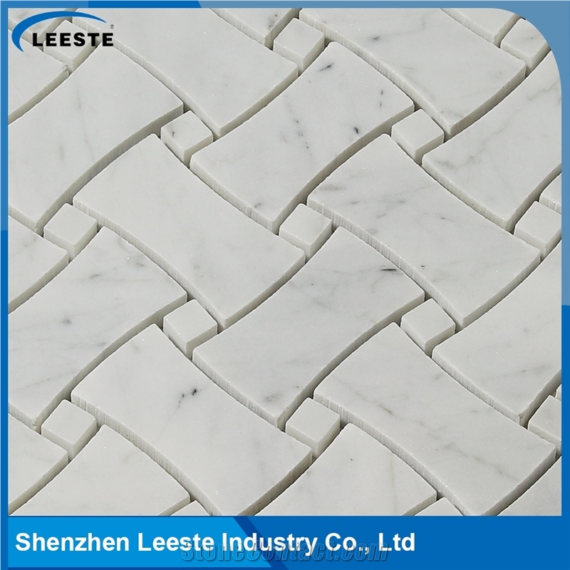 Bianco Carrara Polished Dogbone Mosaic Tiles