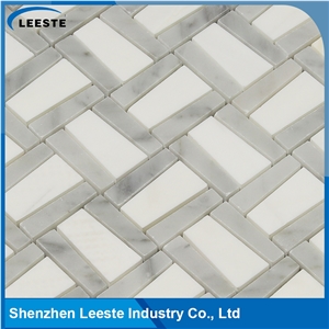 Bianco Carrara Polished Mixed Trapezoid Mosaic Tiles