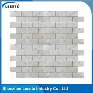 Carrara White 2"X4" Brick Kitchen Mosaic Tiles
