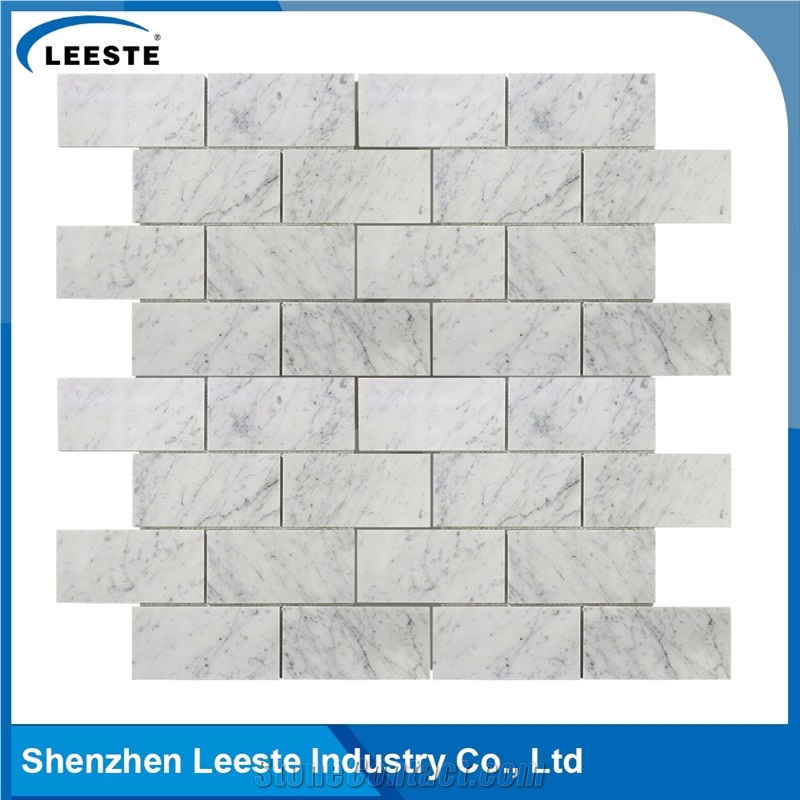 Carrara White 3"X6" Brick Mosaic Tiles