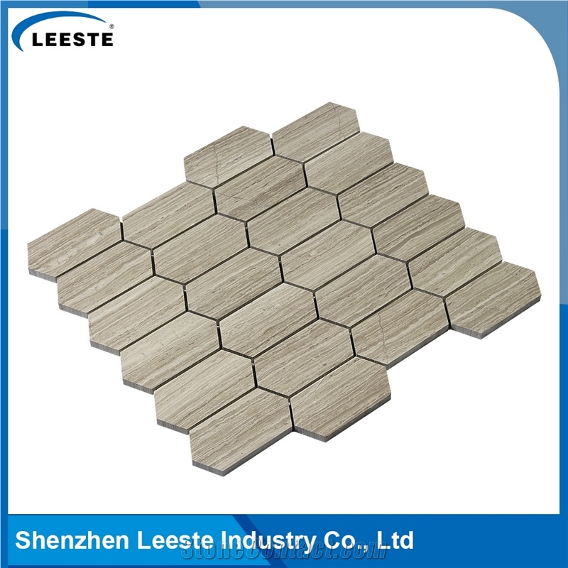 China Suppliers Long Hexagon White Oak Marble for Floor Wall Tile